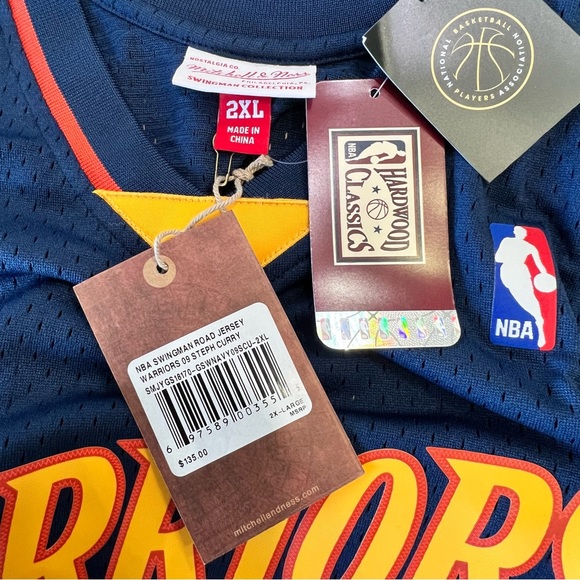 Stephen Curry # 30 Mitchell & Ness NBA Swingman Road Jersey Warrior mens 2XL NEW - Picture 7 of 7